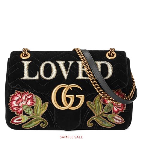 gucci marmont embroidered|Gucci Marmont small black.